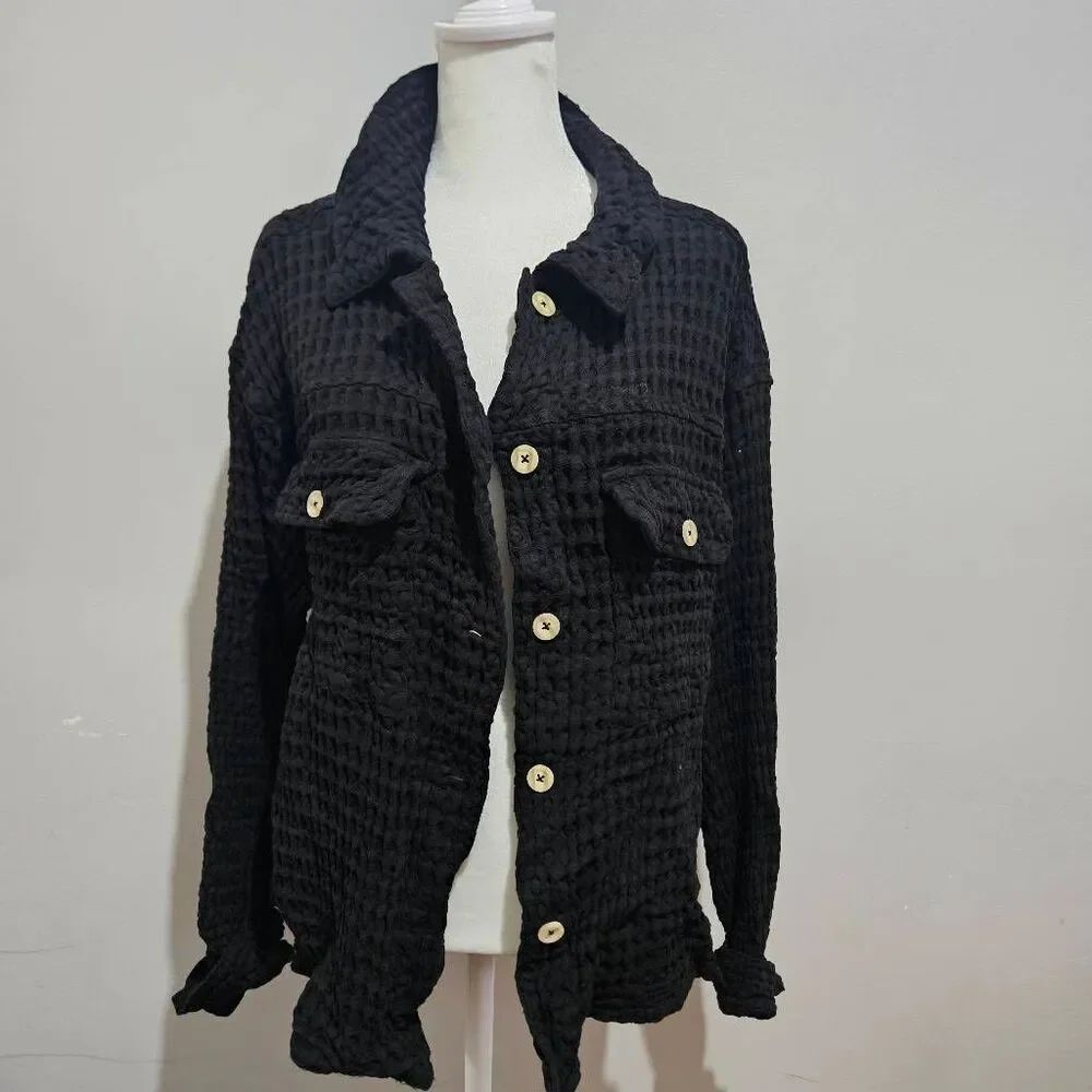 Mododoc Quilted Long Sleeves Cardigan with Buttons Size L